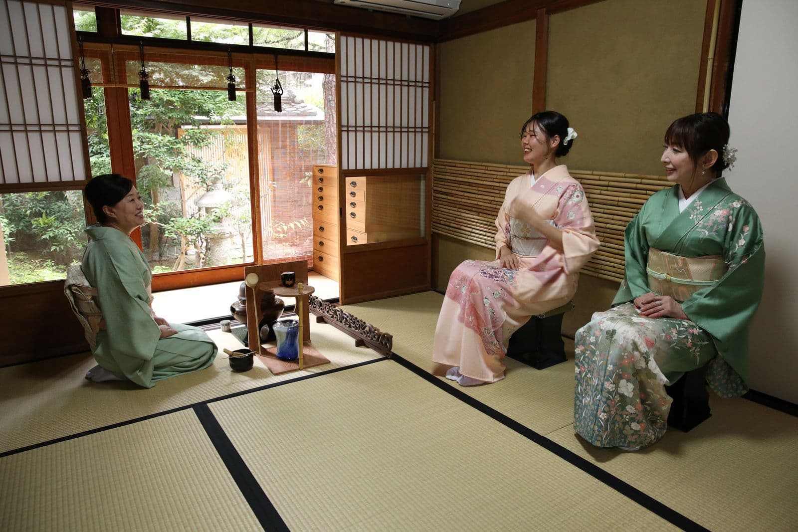 Guests seated in the tea room